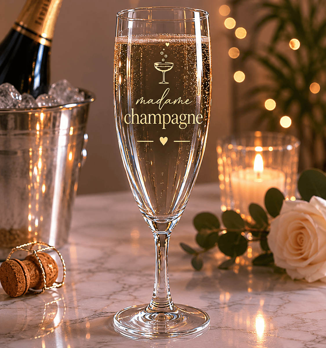 Flûtes à champagne gravées